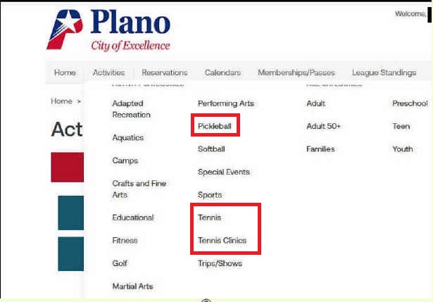 Plano Rec Schedule Section 1